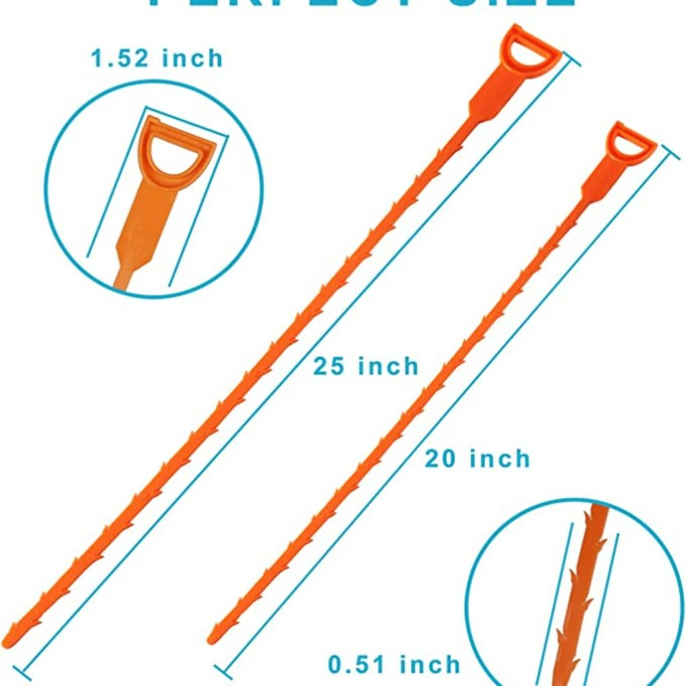 AUSSUA 25 Inch Hair Drain Cleaner Tool, 20 Inch Drain Clog Remover Tool, 5 Pack - Picture 5 of 5